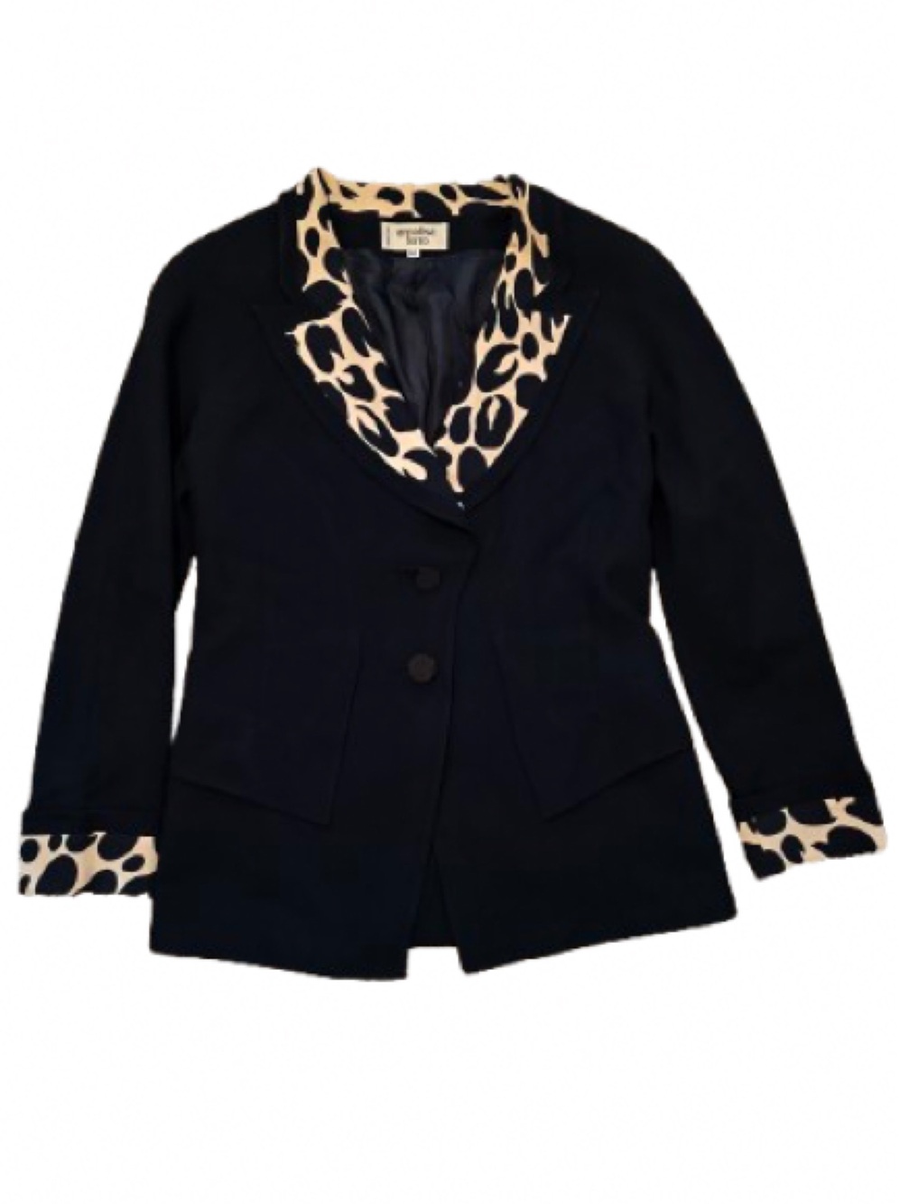 Annalisa Ferro Women's Blazer with Leopard-Print Trim #MadeinItaly